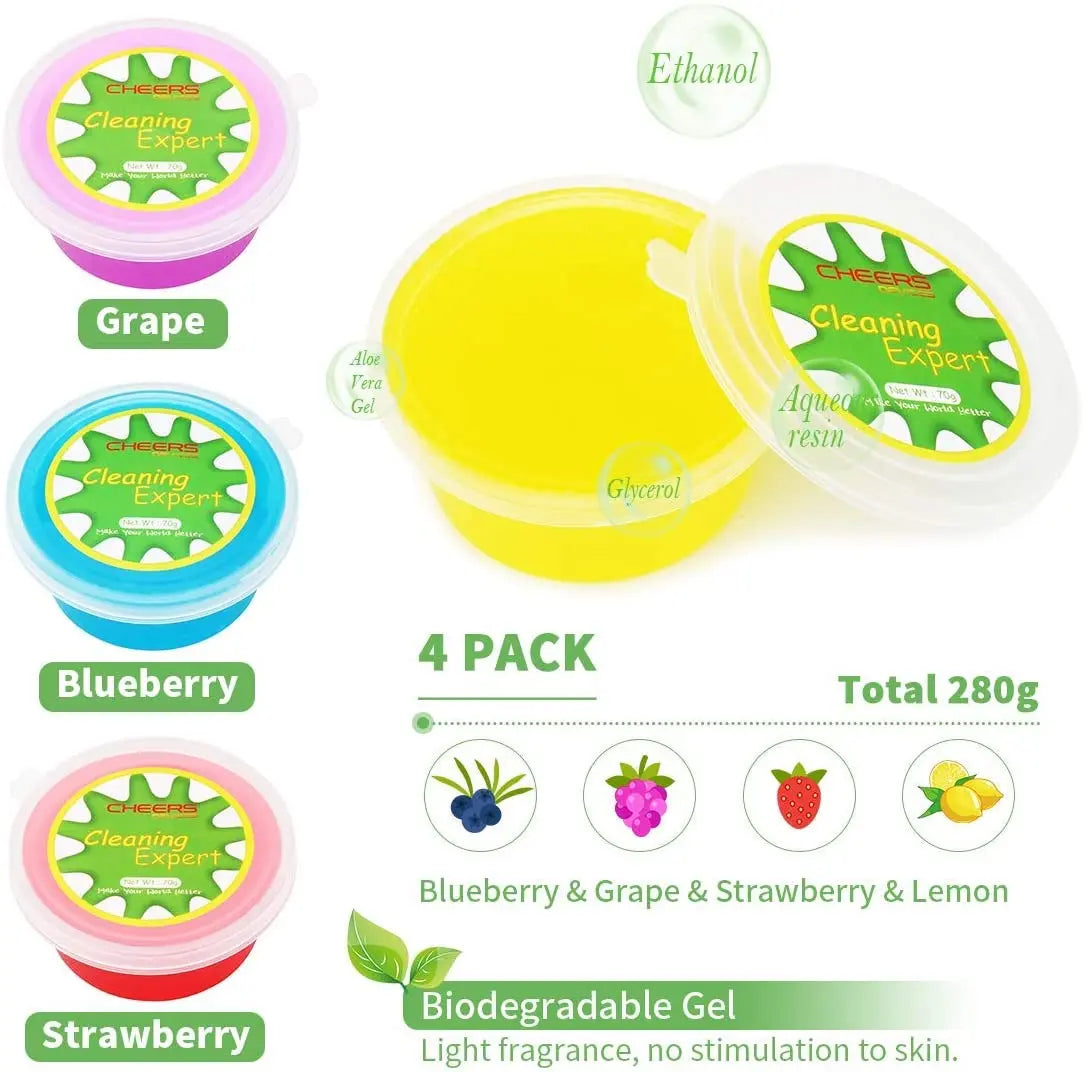 4-Pack Car Cleaning Gel for Key Pad, Computer Vacuum Cleaner Universal Dust PC,Tablet, Laptop, Keyboards, Air Vent pattanaustralia